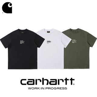 เสื้อยืดแขนสั้น พิมพ์ลายตัวอักษร Carhartt สไตล์อเมริกันย้อนยุค สําหรับผู้ชาย และผู้หญิง