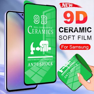 กระจกนิรภัยเซรามิค กันรอยหน้าจอ แบบนิ่ม สําหรับ Samsung A14 A13 A33 A34 A54 A53 A73 A52 A22 A52S 5G A04 A04S A04e