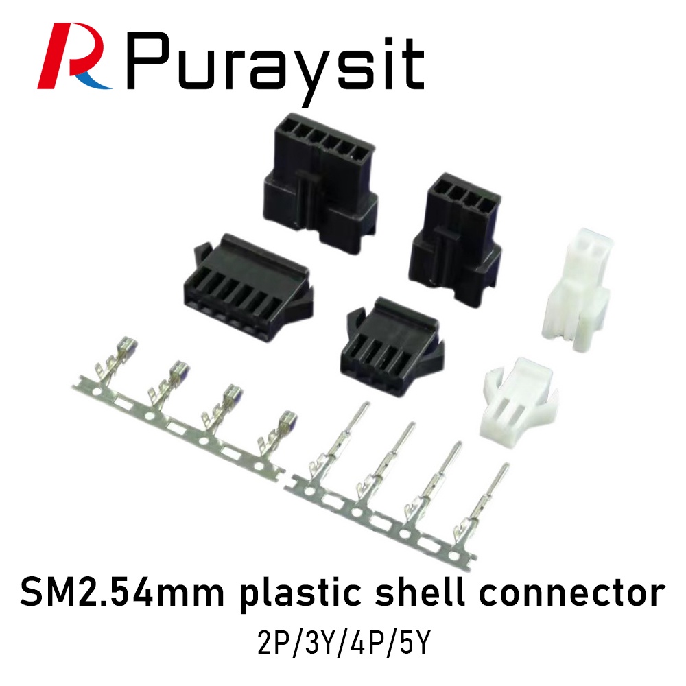 HY Puraysit Sm2.54 มม.ขั้วต่อเปลือกพลาสติกชาย/หญิงปลั๊กขั้วต่อปลั๊ก Terminal 2P 3Y 4P 5Y
