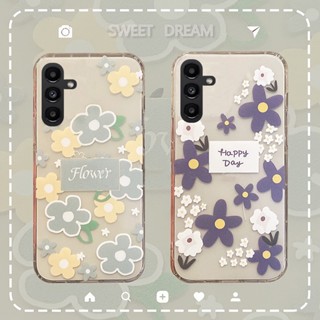 เคสโทรศัพท์มือถือ ซิลิโคนนิ่ม ใส กันกระแทก ลายดอกไม้ เรียบง่าย สําหรับ Samsung Galaxy A34 A54 5G