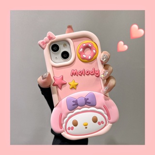 ใหม่ เคสโทรศัพท์มือถือ กันตก ป้องกัน ลายการ์ตูน สามมิติ สีชมพู สําหรับ Iphone 11 14promax 13 12 14pro 13pro 14