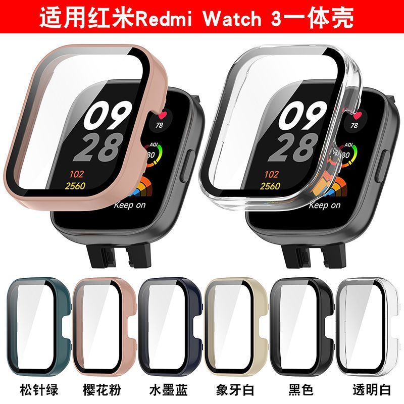 2-in-1 เคสป้องกัน PC พร้อมฟิล์มกระจกนิรภัย สําหรับ Redmi Watch 3 Redmi Watch 2 lite Mi Watch lite