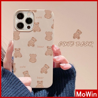 Mowin - เข้ากันได้สำหรับ เคสไอโฟน เคสไอโฟน11 เคส iphone 11 สำหรับ iPhone 14 Pro Max เคส iPhone สีกากีสีเทาเคลือบเงา TPU เคสอ่อนกันกระแทกป้องกันกล้องหมีเข้ากันได้กับ iPhone 13 Pro max 12 Pro Max 11 xr xs max 7Plus 8Plus