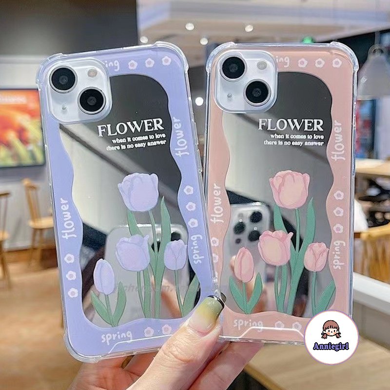เคสโทรศัพท์มือถือ TPU นิ่ม กันฝุ่น ลายดอกทิวลิป เหมาะกับฤดูใบไม้ผลิ สําหรับ IPhone 11 15 14 Pro Max 12 13 Promax XS XR 7 8 Plus