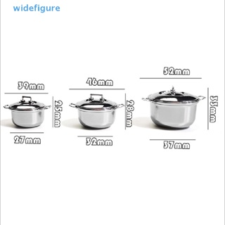 Widefigure หม้อตุ๋นสเตนเลสเทียม ขนาดเล็ก สําหรับตกแต่งบ้านตุ๊กตา 1/12