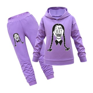 The Addams family (เสื้อฮู้ด + กางเกงขายาว) ชุดกีฬา สําหรับครอบครัว เด็ก