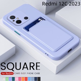 เคสโทรศัพท์ซิลิโคน TPU แบบนิ่ม ผิวด้าน กันกระแทก มีช่องใส่บัตร สําหรับ Xiaomi Redmi 12C 12 C 10C 10A A1+ A 1 Redmi12C