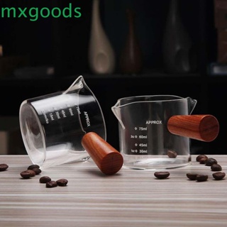 Mxgoods ถ้วยแก้วทนความร้อน ขนาดเล็ก พร้อมสเกล สําหรับใส่นม กาแฟ