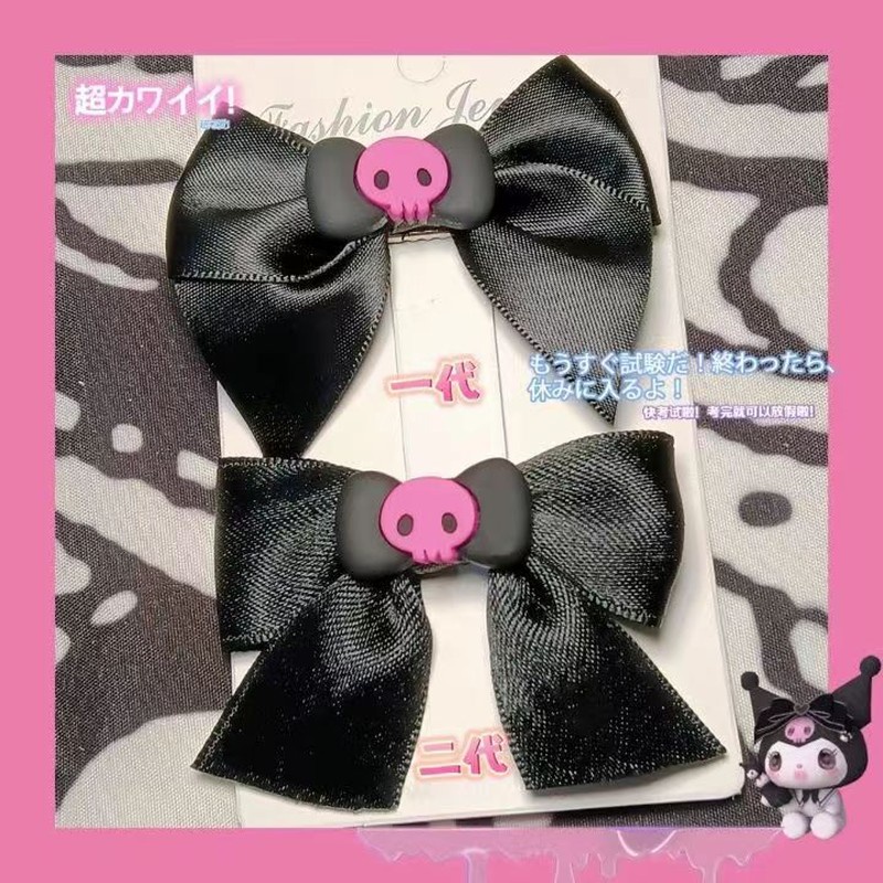 กิ๊บติดผม ริบบิ้นโบว์ สีชมพู น่ารัก JK Cos Lolita Kawaii กิ๊บติดผม โกธิค เครื่องประดับผม สําหรับเด็กผู้หญิง 1-3 ชิ้น