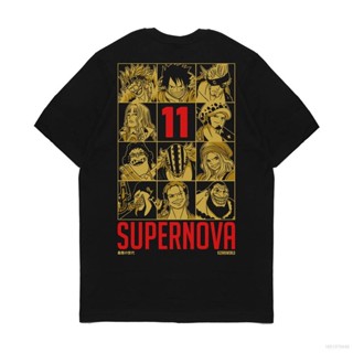 เสื้อยืดแขนสั้นเสื้อยืดอะนิเมะ COOL ONE PIECE 11 SUPERNOVA Unisex แขนสั้นด้านบนลําลองหลวมกราฟิกเสื้อยืดเสื้อยื gLwS-5XL