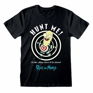 Rick Morty Hunt Me Mr Always Wants To Be Hunted Mens T Shirt Design Geek Round Collar Anime_03