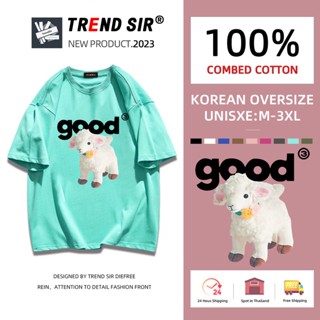 ⚡พร้อมส่ง⚡️เสื้อยืด oversize cotton 100 เสื้อยืดคอกลม ทรงหลวม เสื้อยืดทรงหลวมสไตล์เกาหลี มี9สี M-3XL