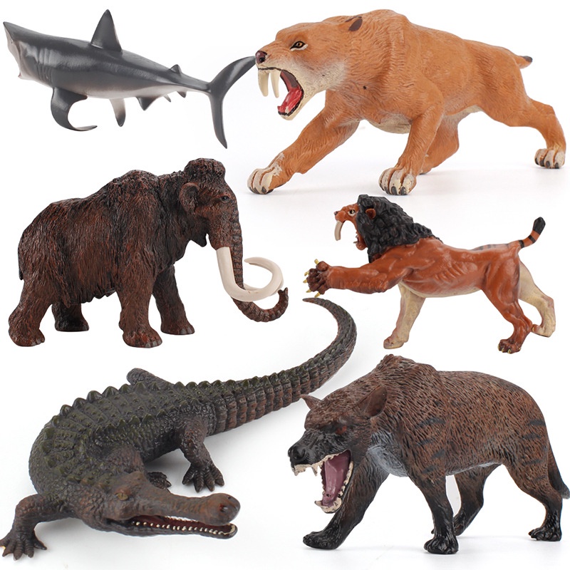 ♞การขายส่งโรงงานอุตสาหกรรม♞การจำลองสมัยโบราณของเล่นโมเดลสัตว์ Megalodon จระเข้แมมมอธดาบเสือสิงโตเด็กการศึกษาความรู้ความเข้าใจเครื่องประดับตกแต่งฉากตกแต่งอุปกรณ์ช่วยสอนมอนเตสซอรี่