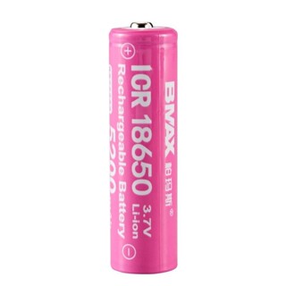 ถ่านชาร์จ ICR Bmax 18650 3.7V 5200mAhเต็ม หัวนูน สำหรับไฟฉาย พัดลมต่างๆ