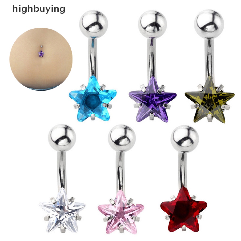 [highbuying] ใหม่ เครื่องประดับ ต่างหู จิวสะดือ หน้าท้อง รูปดาว