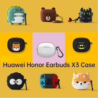 พร้อมส่ง! เคสหูฟัง แบบนิ่ม ลายการ์ตูน สําหรับ Huawei Honor Earbuds X3 X3