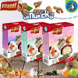 Vitapol DROPS SNACK FOR RODENTS ขนมทานเล่นสำหรับสัตว์เลี้ยงฟันแทะใหม่สอาด น่ารับประทาน(75G)