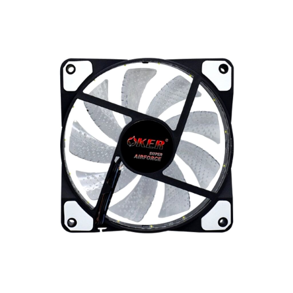 (มีส่งด่วน) OKER G1228 WHITE SUPER AIRFORCE FAN LED มีไฟ พัดลมระบายความร้อน รับประกัน 1ปี ราคา ถูกที่สุด ดีลบีเคเค แกลเลอรีภาพที่ 2