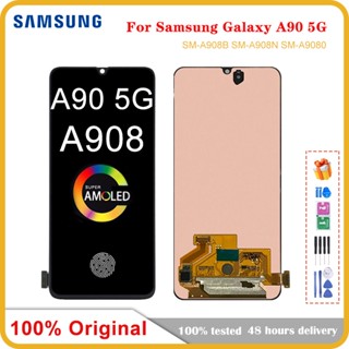 อะไหล่หน้าจอสัมผัสดิจิทัล AMOLED LCD แบบเปลี่ยน สําหรับ Samsung Galaxy A90 5G A908B A908N A9080 Galaxy A90