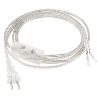 Transparent Lamp Cord SPT-2 18AWG Replacement Power Cord for Wiring with Button Switch, US Plug, Transparent Extension Cable
