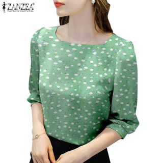 ZANZEA Women Korean Fashion Half Sleeve Floral Printed Bohemian Tops