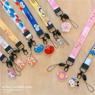 ส่งด่วน🚚💨 สายคล้องบัตรลายการ์ตูน พร้อมจี้ตุ๊กตา สายคล้องโทรศัพท์มือถือ