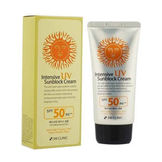  70ml 3W CLINIC Natural Vitamin Sunscreen Soft Sunscreen Dwifungsi UVA/UVB Protection SPF50 PA+++