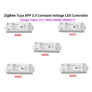 Zigbee Tuya APP 3.0 ตัวควบคุมแรงดันไฟฟ้าคงที่ LED 12V-36VDC 24V 2CH*5A สําหรับแถบไฟ LED RGBW RGBCCT สีเดียว