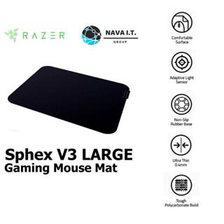 COINSคืน15%⚡FB9JMZV6⚡ RAZER SPHEX V3 LARGE HARD GAMING MOUSE MAT ULTRA-THIN (แผ่นรองเมาส์) รับประกัน 1ปี