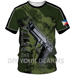 เสื้อยืดแขนสั้น พิมพ์ลาย TACTICAL 3 มิติ แฟชั่นฤดูร้อน สําหรับผู้ชาย