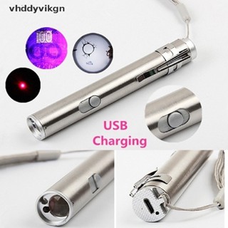 Vhdd 3 In1 ไฟฉายเลเซอร์ อะลูมิเนียมอัลลอย ขนาดเล็ก ชาร์จ USB TH