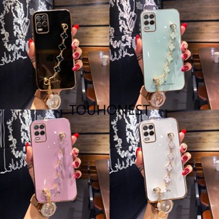 เคส Oppo Realme 5 Pro เคส Oppo Realme 6 Pro เคส Oppo Realme 7 Pro เคส Oppo Realme C11 Case Oppo Realme C12 Case Oppo Realme C15 Case Oppo Realme C20 Case Silicone Shockproof Cute Clover Four leaf Grass Pendant Chain Phone Case ซิลิโคน กันกระแทก