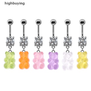 [highbuying] แฟชั่น หมี สะดือ หน้าท้อง ปุ่ม แหวน สัตว์ สะดือ ห้อย จี้ สเตนเลส เครื่องประดับร่างกาย ใหม่ พร้อมส่ง