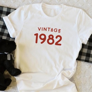 Vintage 1982 T-Shirt Women 40 Years Old 40th Birthday Gift Girls Mom Wife Daughter Party Top Tshirt _03