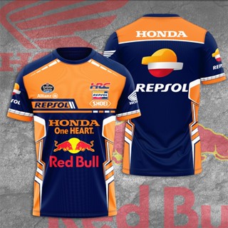 ใหม่ เสื้อยืดลําลอง แฟชั่นสําหรับผู้ชาย แขนสั้น พิมพ์ลาย MatoGP Repsol Honda Racing Team 3D 2023