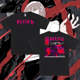 oversize T-shirt เสื้อยืด พิมพ์ลายอนิเมะ Chainsaw Man Makima Supremacy สําหรับผู้ชาย S-5XL