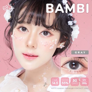 🔥คอนแทคเลนส์💗ขนาดกลาง💗 Bambi (kittykawaii) สี : Brown / Gray / Hazel