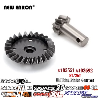 ภาพใหญ่: 8T-26T Differential Ring Pinion Differential Gear 105551 102692 เหล็กสำหรับชิ้นส่วนรถยนต์ RC HPI 1/8 Savage Flux XL 4.6 5SC 5.9 3.5 SS