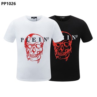 New Style Harajuku PHILIPP PLEIN Men T-Shirt Street Wear Short-Sleeved PP Cotton Round Neck Men Letter Print Tops p_01