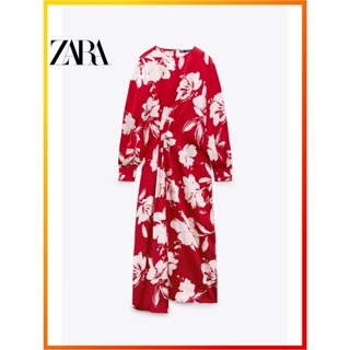 Zara ใหม่ ชุดเดรส พิมพ์ลายดอกไม้ สําหรับผู้หญิง 2581117 067