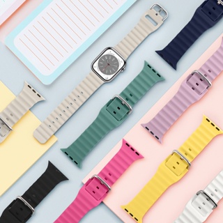 สายนาฬิกาข้อมือซิลิโคน สําหรับ Apple Watch Band 45 มม. 44 มม. 40 มม. 41 มม. 42 มม. 38 มม. series 7 6 3 se 8 45 มม. iWatch ultra 49 มม.