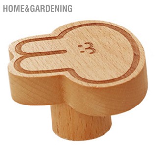 Home&amp;Gardening ตะขอกระต่ายไม้เจาะฟรีหัวสัตว์มัลติฟังก์ชั่นน่ารักน่ารักสำหรับทางเข้าห้องนอน