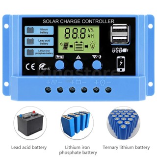 แผงควบคุมการเก็บประจุพลังงานแสงอาทิตย์ 30A 20A 10A 12V 24V PV LCD สําหรับแบตเตอรี่ตะกั่วกรด