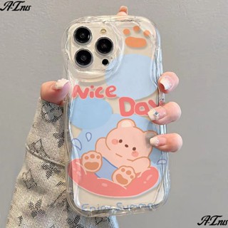 ✅เคสโทรศัพท์มือถือแบบนิ่ม ใส กันกระแทก ลายหมีว่ายน้ํา สําหรับ iPhone 14 13promax 12 11 7 8p xs r MXVY