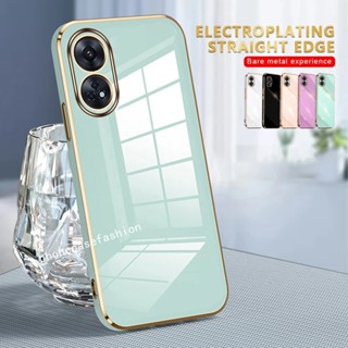 เคสโทรศัพท์มือถือแบบนิ่ม กันกระแทก กันรอยเลนส์กล้อง ขอบตรง 6D สําหรับ oppo Reno 8T 5G 4G Reno8 T 2023 HP