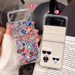 เคสมือถือ ลายโลโก้บาสเก็ตบอล กันกระแทก สําหรับ Samsung Z Flip4 3 W23 Flip 5G Samsung Galaxy Z