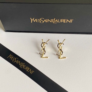 ต่างหูเข็มเงิน 925 ลายตัวอักษร Ysl สไตล์ฝรั่งเศส คลาสสิก ระดับไฮเอนด์ สําหรับผู้หญิง