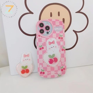 Zymello เคส OPPO A78 5G A57 2022 A77 A77S A5S A7 A3S A5 A15 A15S A16 A52 A53 A54 A76 A74 A96 A9 2020 A5 2020 A16K เคสโทรศัพท์ซิลิโคนตาโตกระต่ายเชอร์รี่