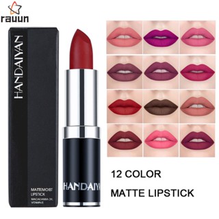 Handaiyan ลิปสติก เนื้อแมตต์กํามะหยี่ สีเงิน 12 สี ติดทนนาน