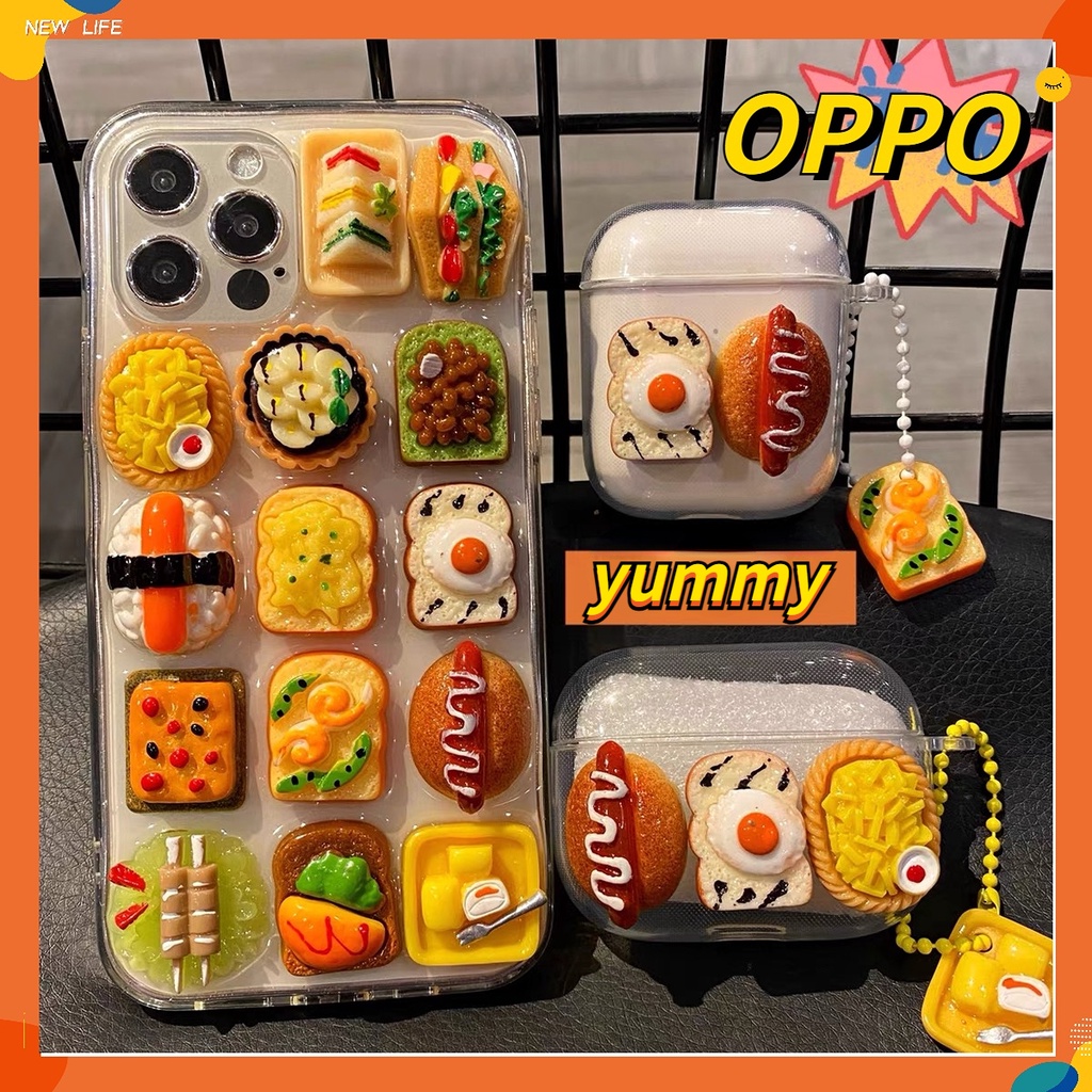 เคสโทรศัพท์มือถือ ลายอาหารน่ารัก 3D สําหรับ Oppo A5S A7 A12 A5 A9 2020 A15 A16 A3S A31 A32 A33 A52 A